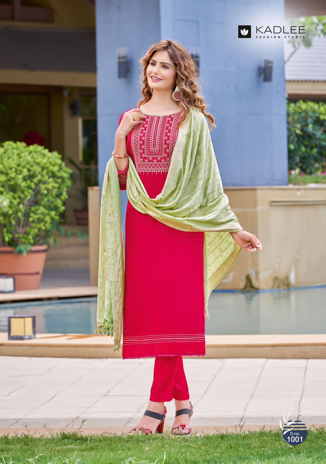 Kadlee Glamour Viscose Silk Wholesale Kurti Pant With Dupatta Collection